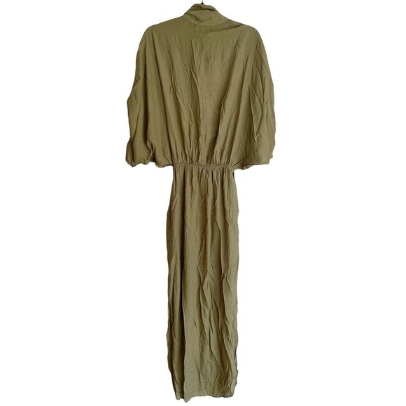 S/W/F Unlined Plunge Dress Kimono Style Sleeve Amazon Green Women's Size M NWT - Picture 6 of 10